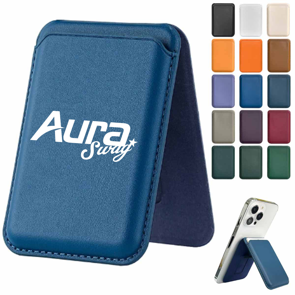 Magnetic Leather Foldable Card Holder