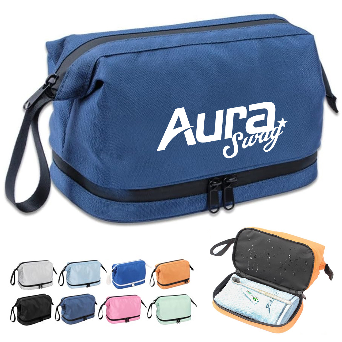 Durable Water Resistant Toiletry Bag with Zipper for Travel